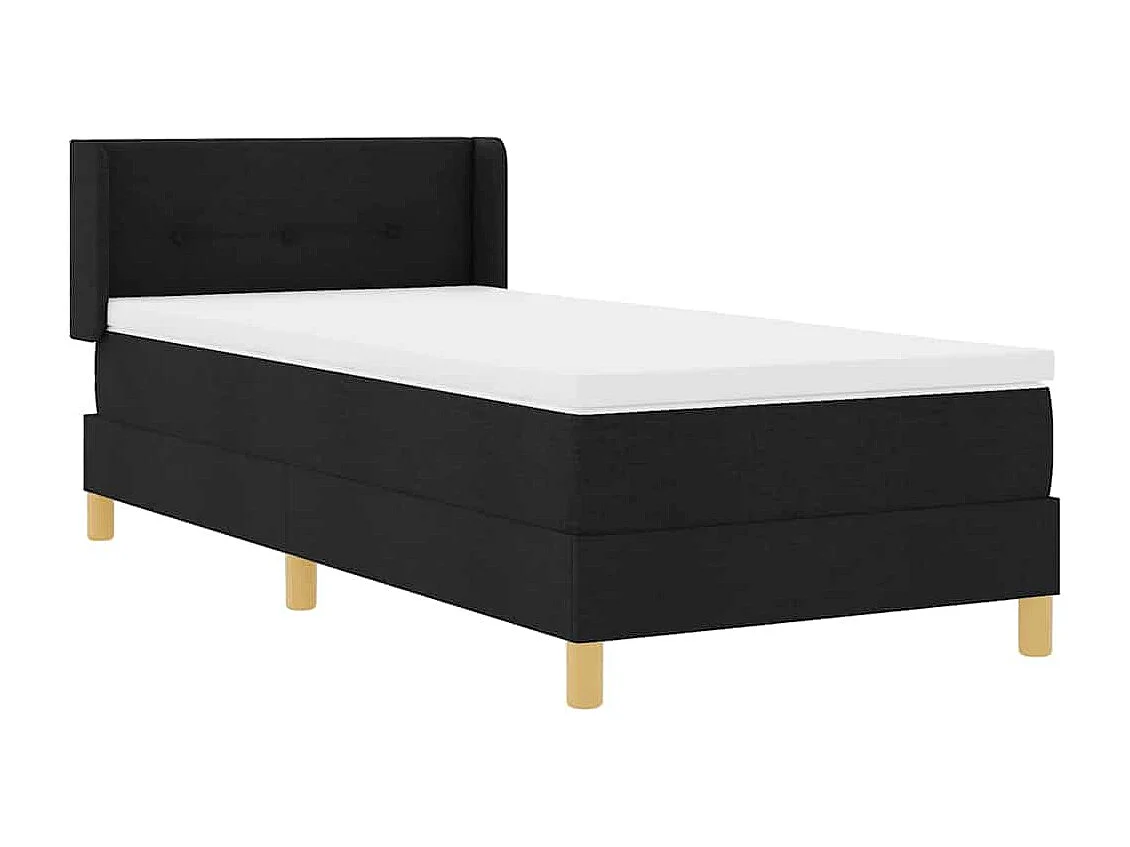 Cadre de lit Noir et blanc et noir 80 x 200 cm tissu