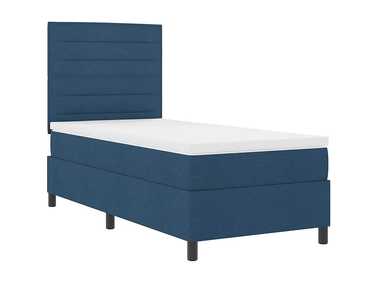 Cama tipo Box Spring con colchón Azul 90 x 190 cm tela