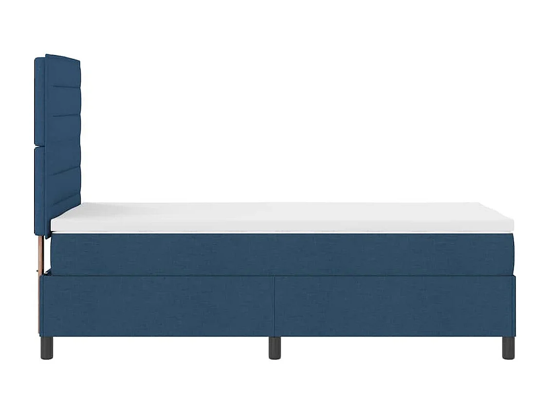 Cama tipo Box Spring con colchón Azul 90 x 190 cm tela