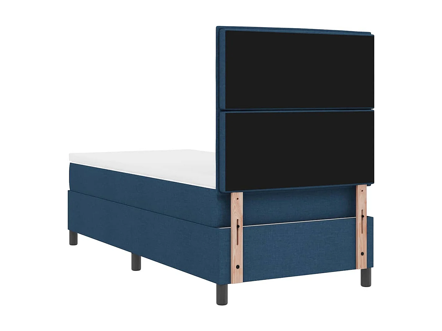 Cama tipo Box Spring con colchón Azul 90 x 190 cm tela