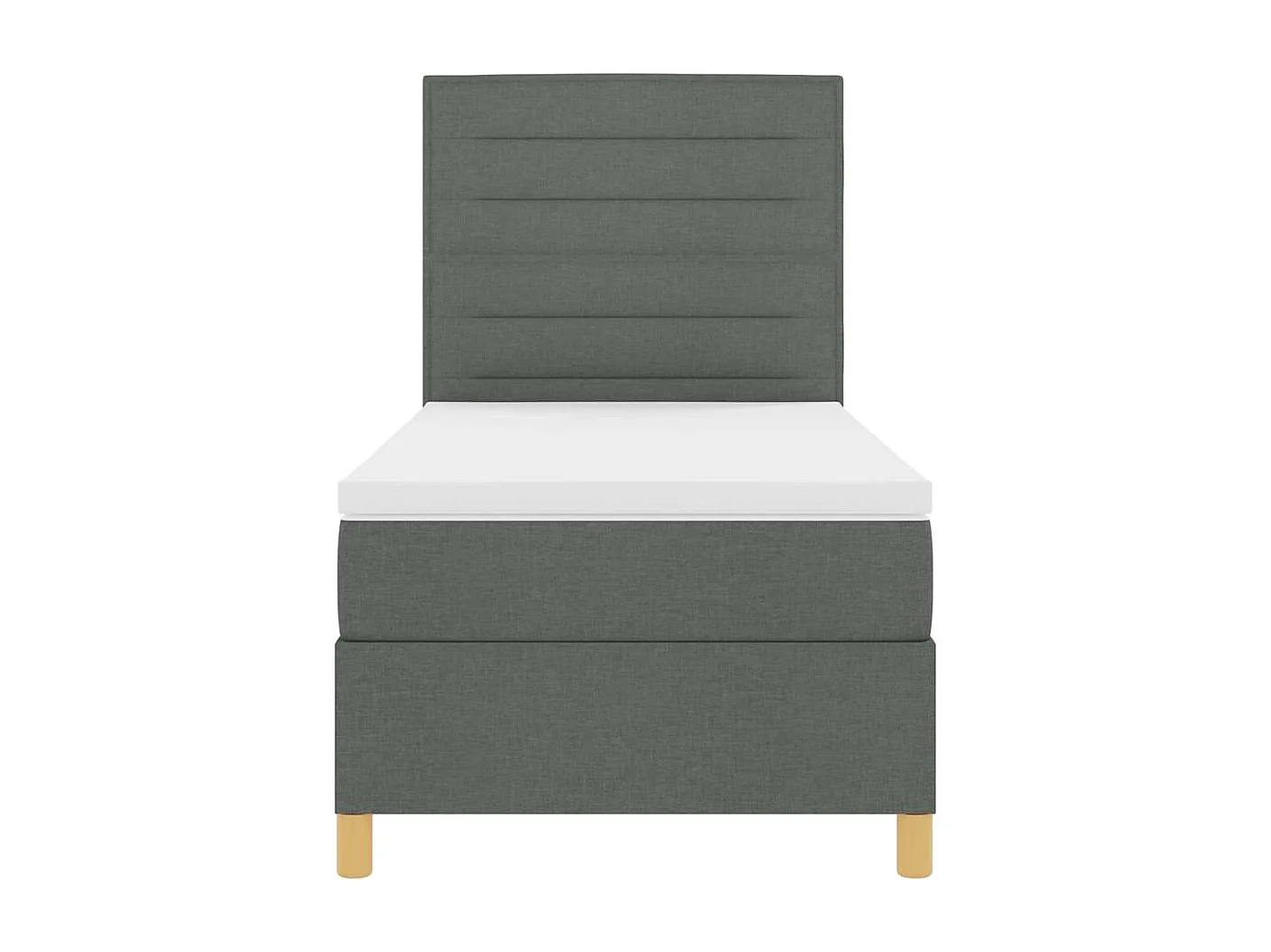 Cama tipo Box Spring con colchón Gris oscuro 90 x 190 cm tela