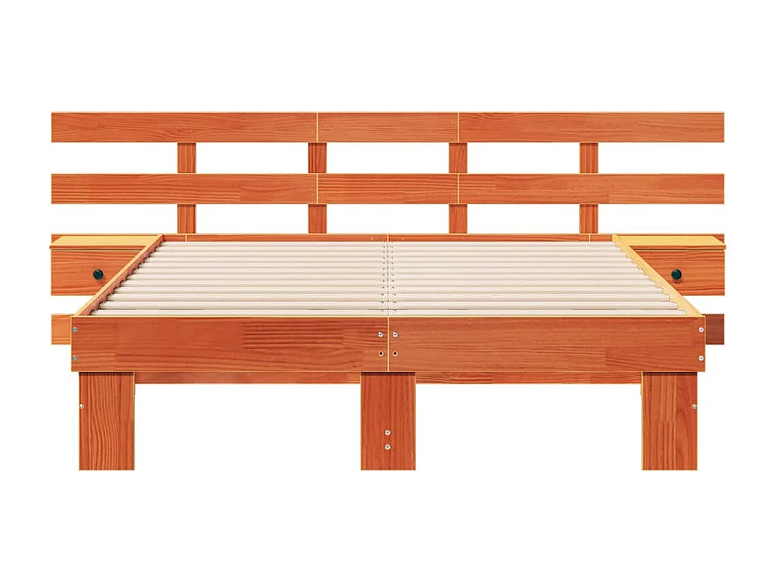Cadre de lit Marron 120 x 200 cm Pin massif et pin massif
