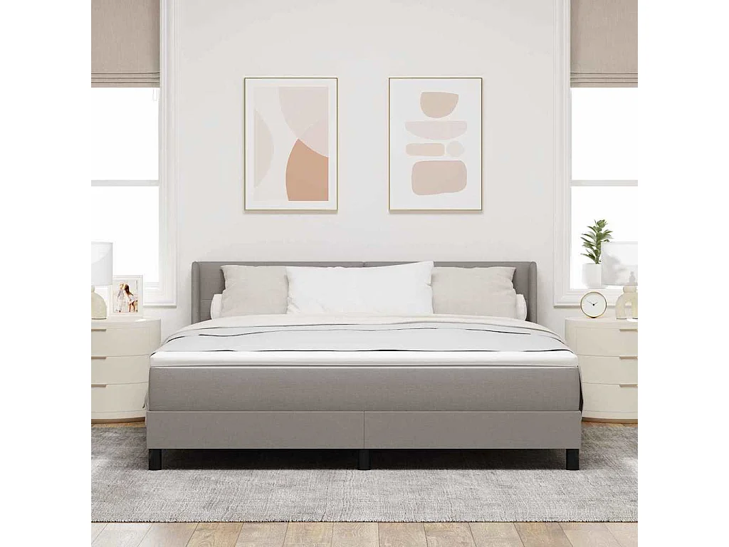 Cama box spring con colchón con colchón Taupé 180 x 200 cm