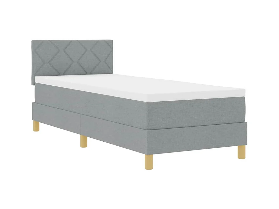 Cadre de lit avec matelas Gris clair 80 x 200 cm tissu