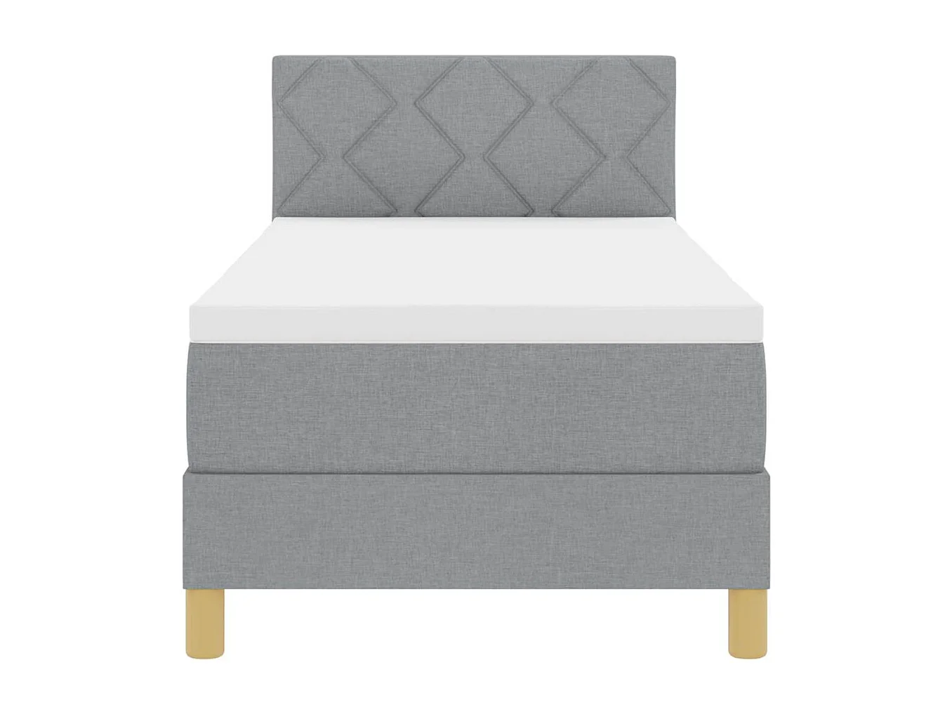 Cama box spring con colchón Gris claro 80 x 200 cm tela