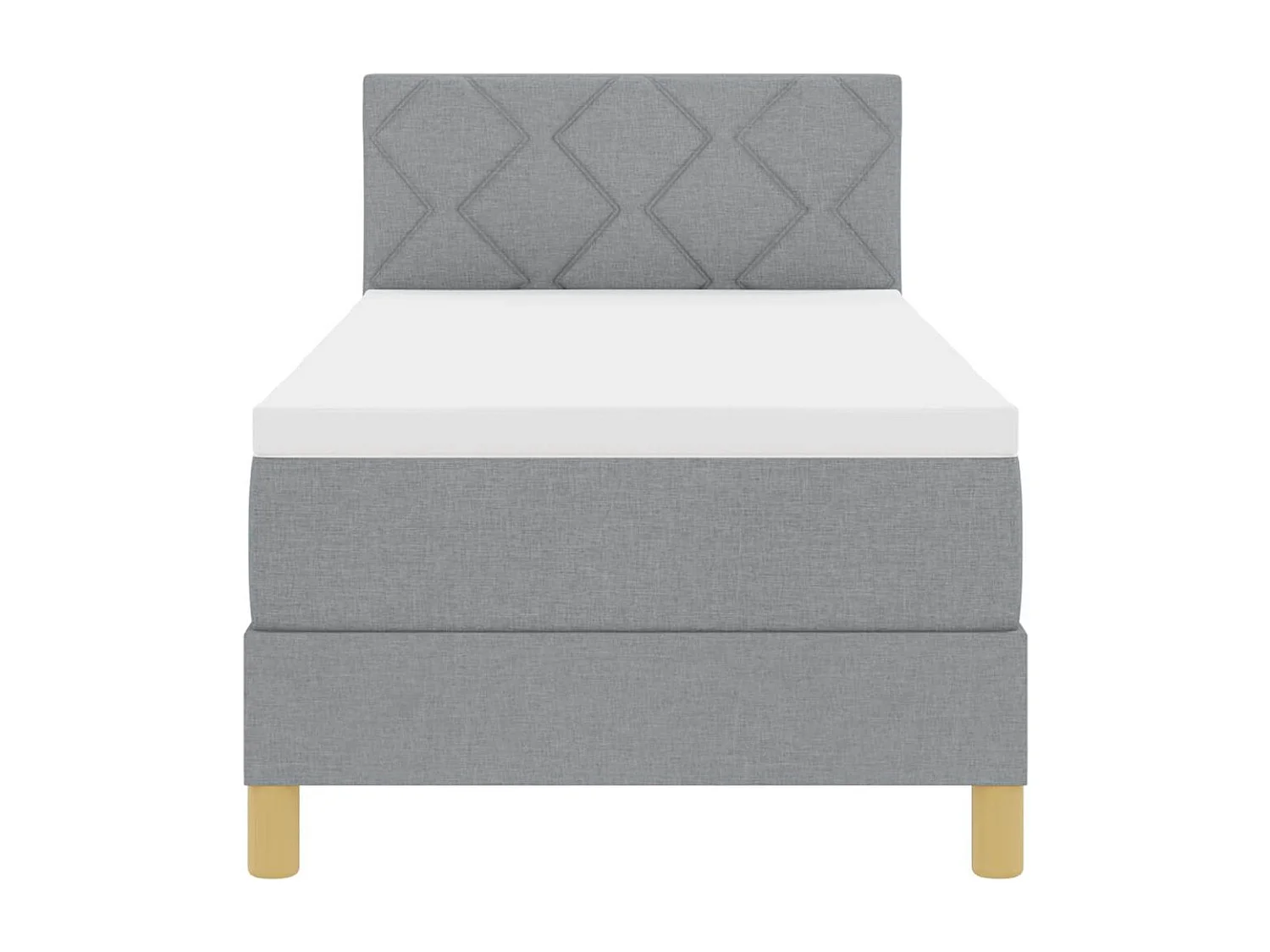 Cama box spring con colchón Gris claro 80 x 200 cm tela