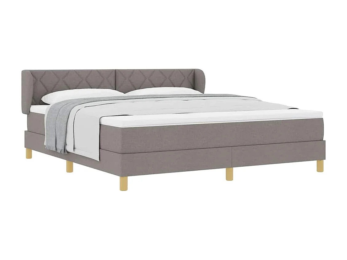 Boxspringbed met Matras Crème 90x200 cm Stof Taupe 180 x 200 cm