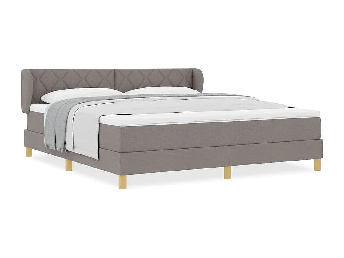 Boxspringbed met Matras Crème 90x200 cm Stof Taupe 180 x 200 cm