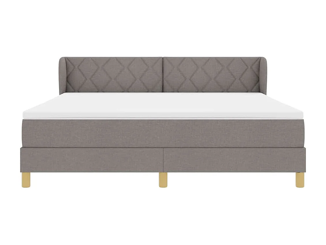 Boxspringbed met Matras Crème 90x200 cm Stof Taupe 180 x 200 cm