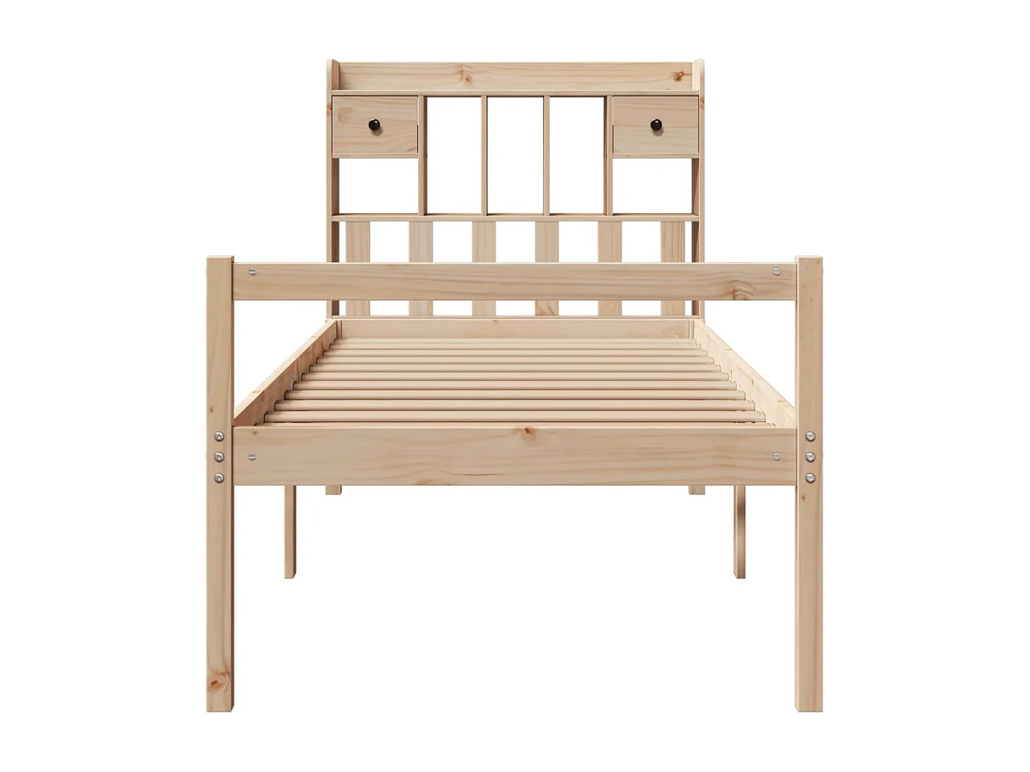 Cama con estantería sin colchón madera maciza de pino 100x200cm