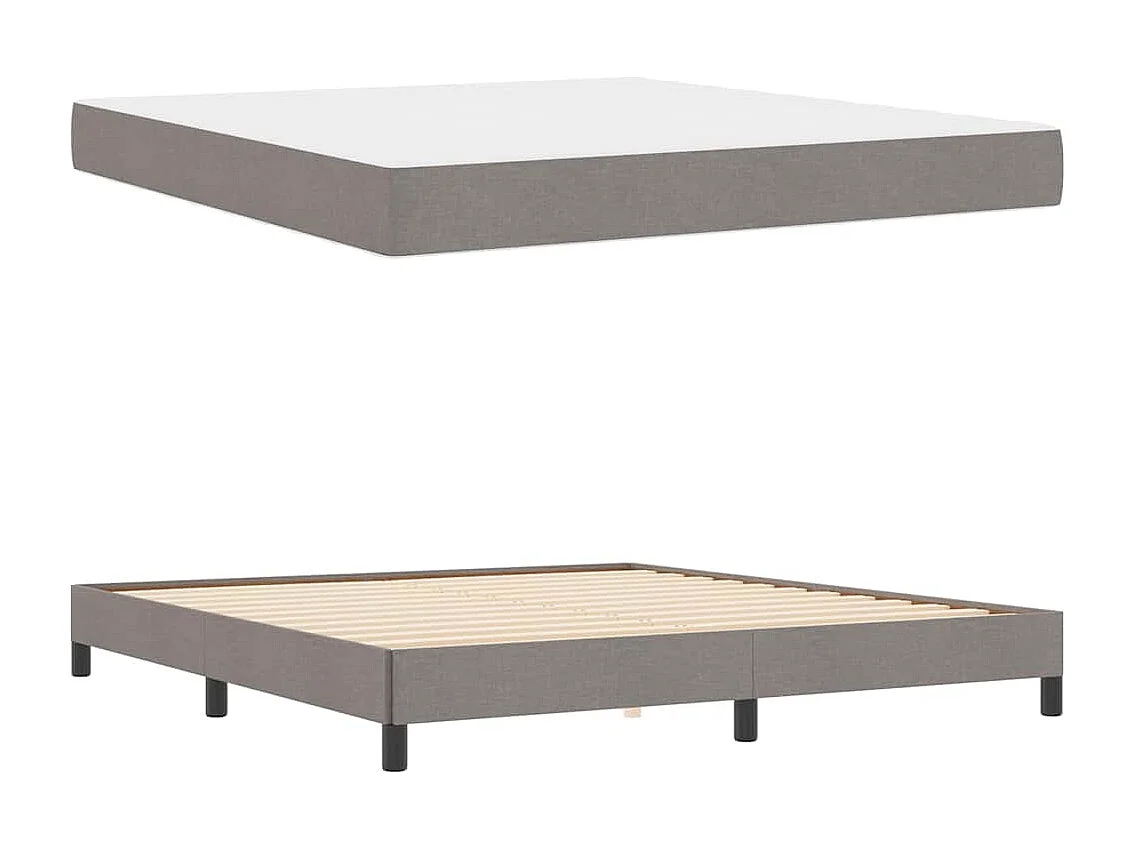 Cama Box com colchão Cinzento-acastanhado 180 x 200 cm tecido