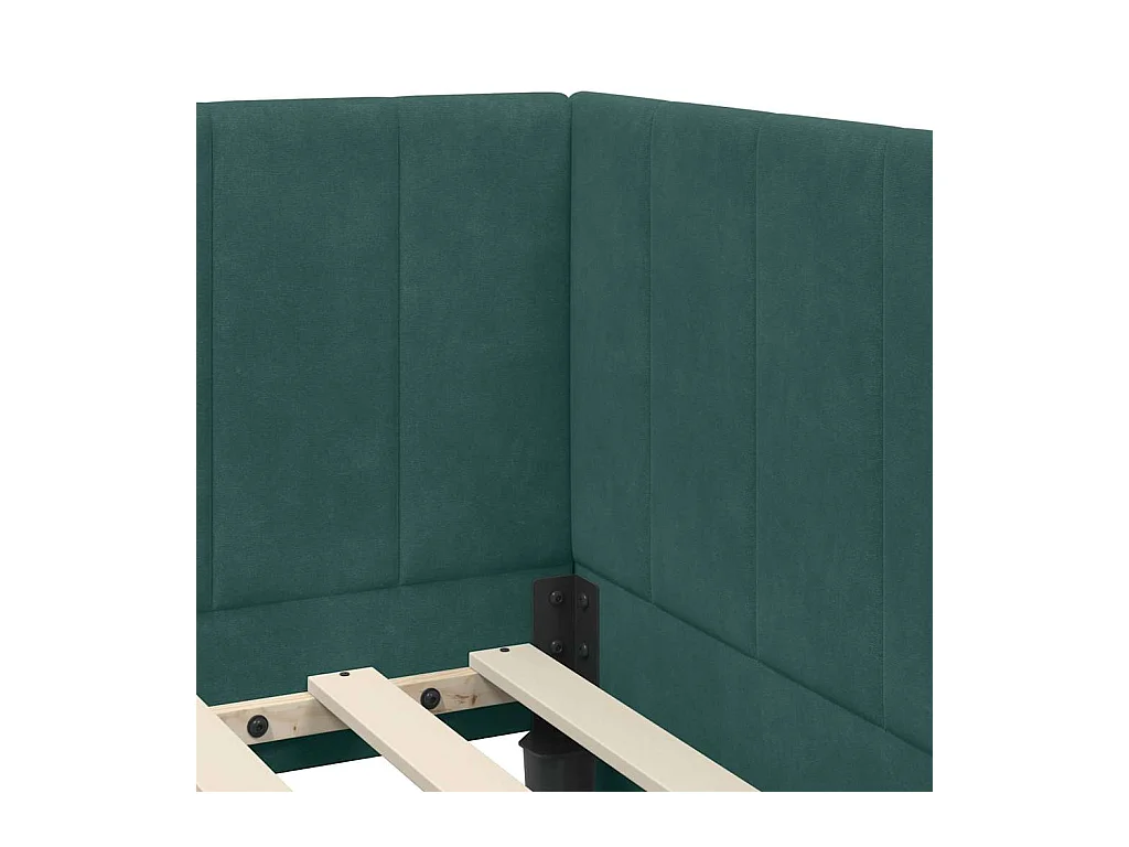 Estrutura de Cama de Canto Verde-escuro 90 x 200 cm Veludo