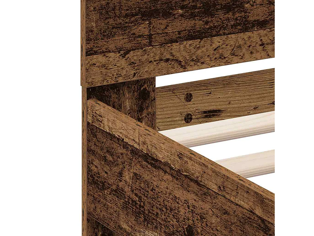 Bedframe met hoofdeinde Oud hout 90 x 190 cm Bewerkt hout