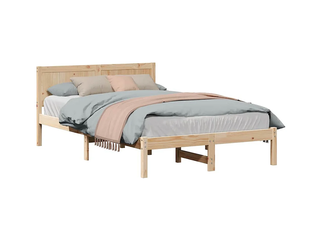 Bedframe Bruin 140 x 190 cm Massief grenenhout