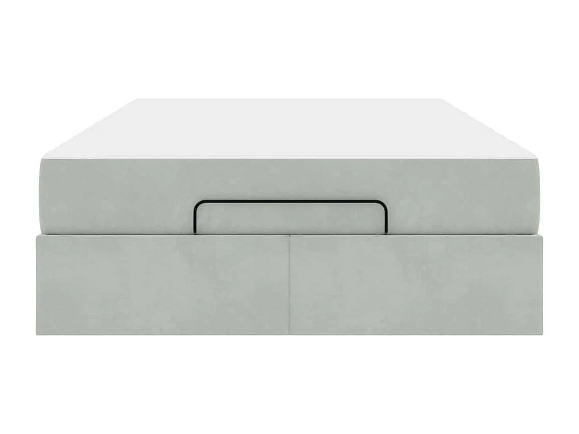 Cadre de lit avec matelas Gris clair 120 x 200 cm Velours