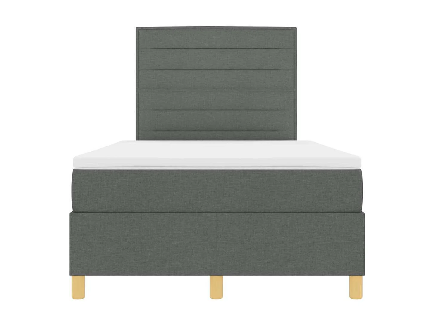 Cadre de lit avec tête de lit Gris foncé 120 x 200 cm tissu
