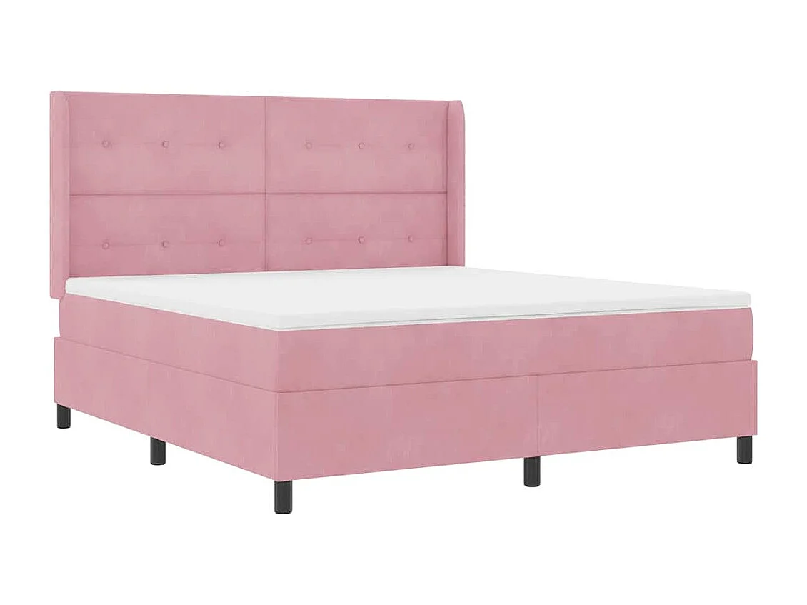 Cadre de lit avec Matelas LED Rose 180 x 200 cm Velours