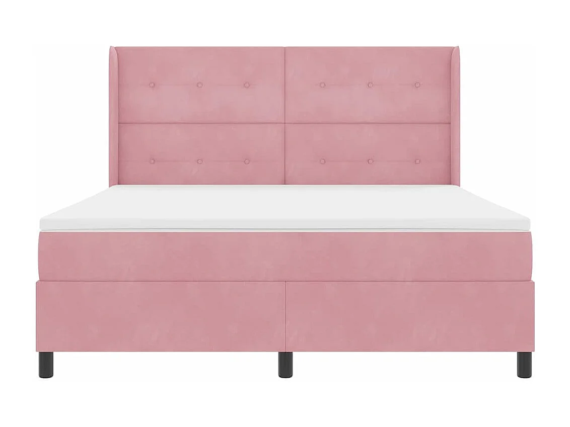 Cadre de lit avec Matelas LED Rose 180 x 200 cm Velours