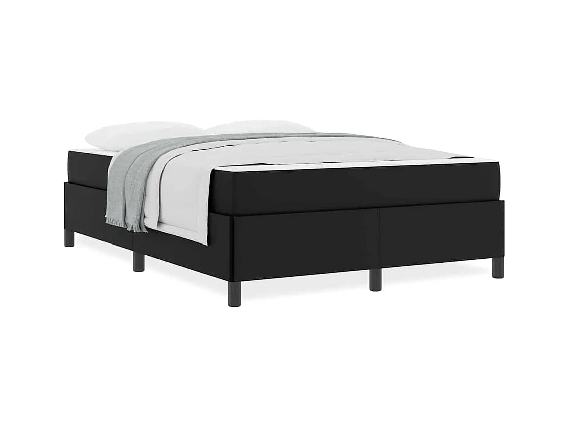 Cadre de lit avec matelas Noir 140 x 190 cm Faux cuir