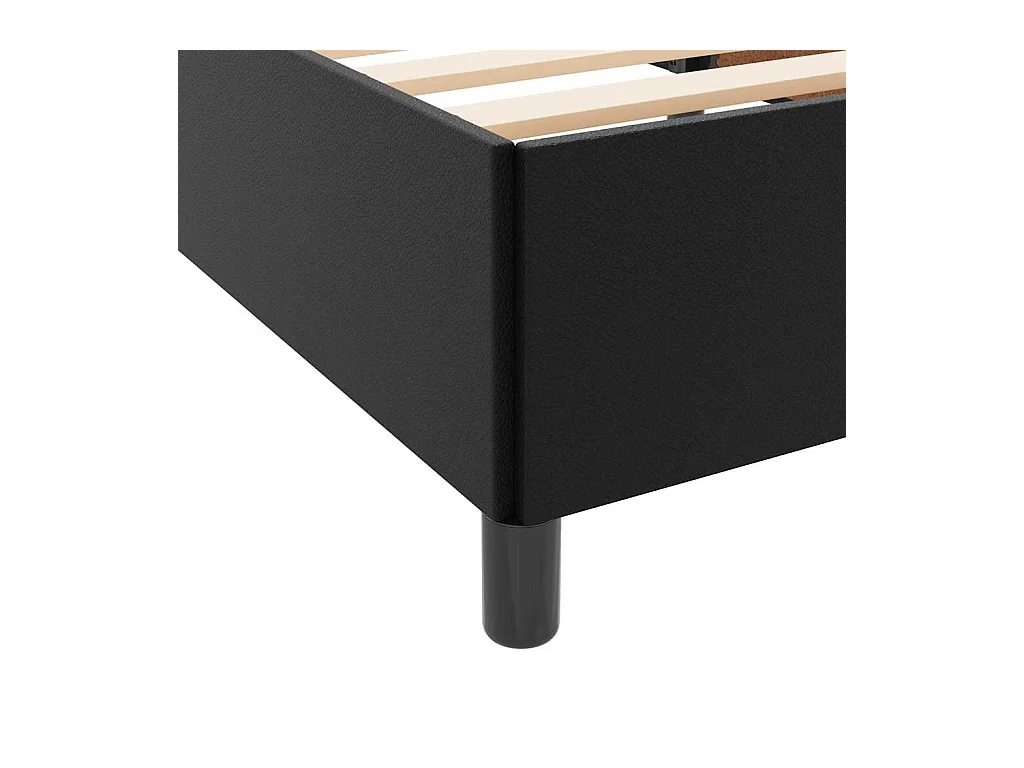 Cadre de lit avec matelas Noir 140 x 190 cm Faux cuir