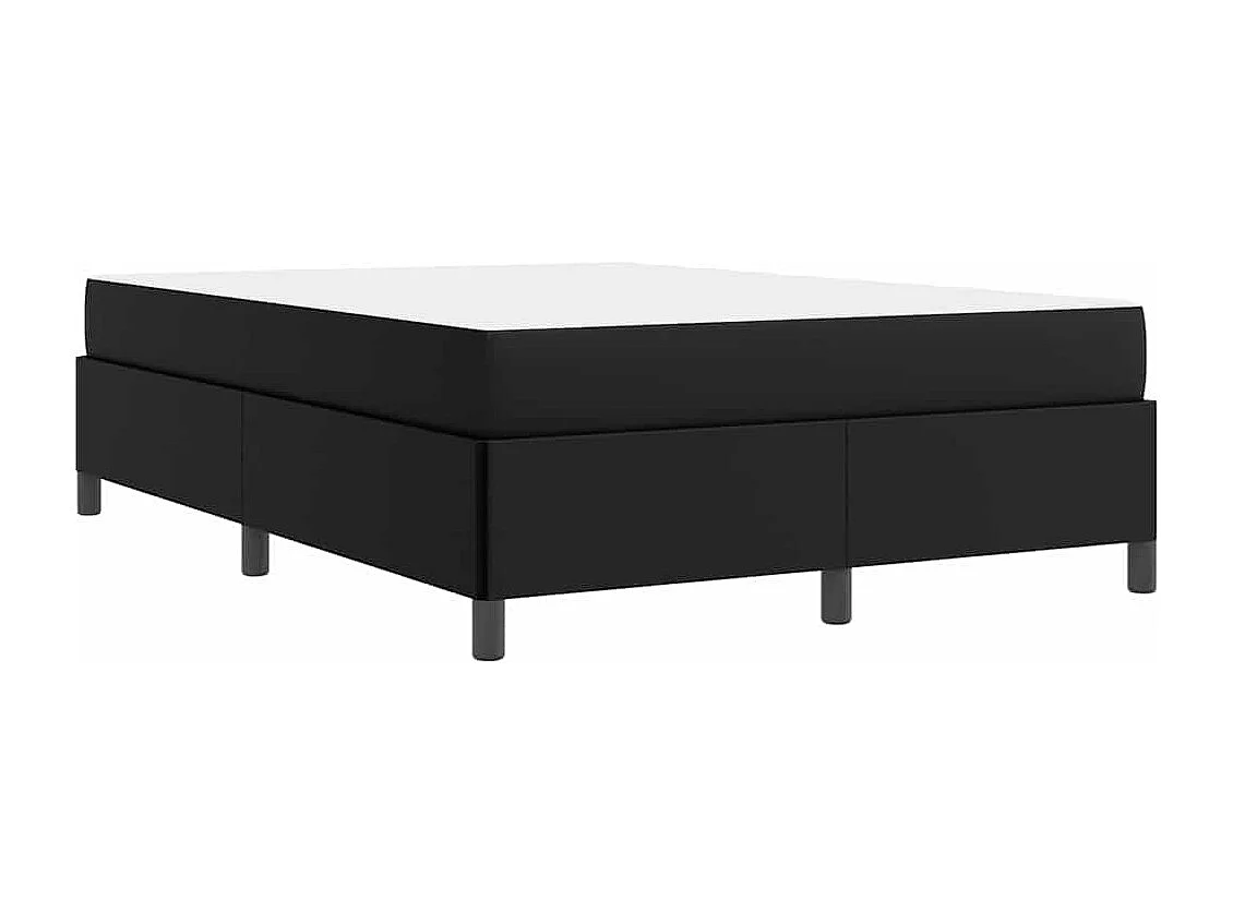 Cadre de lit avec matelas Noir 140 x 190 cm Faux cuir