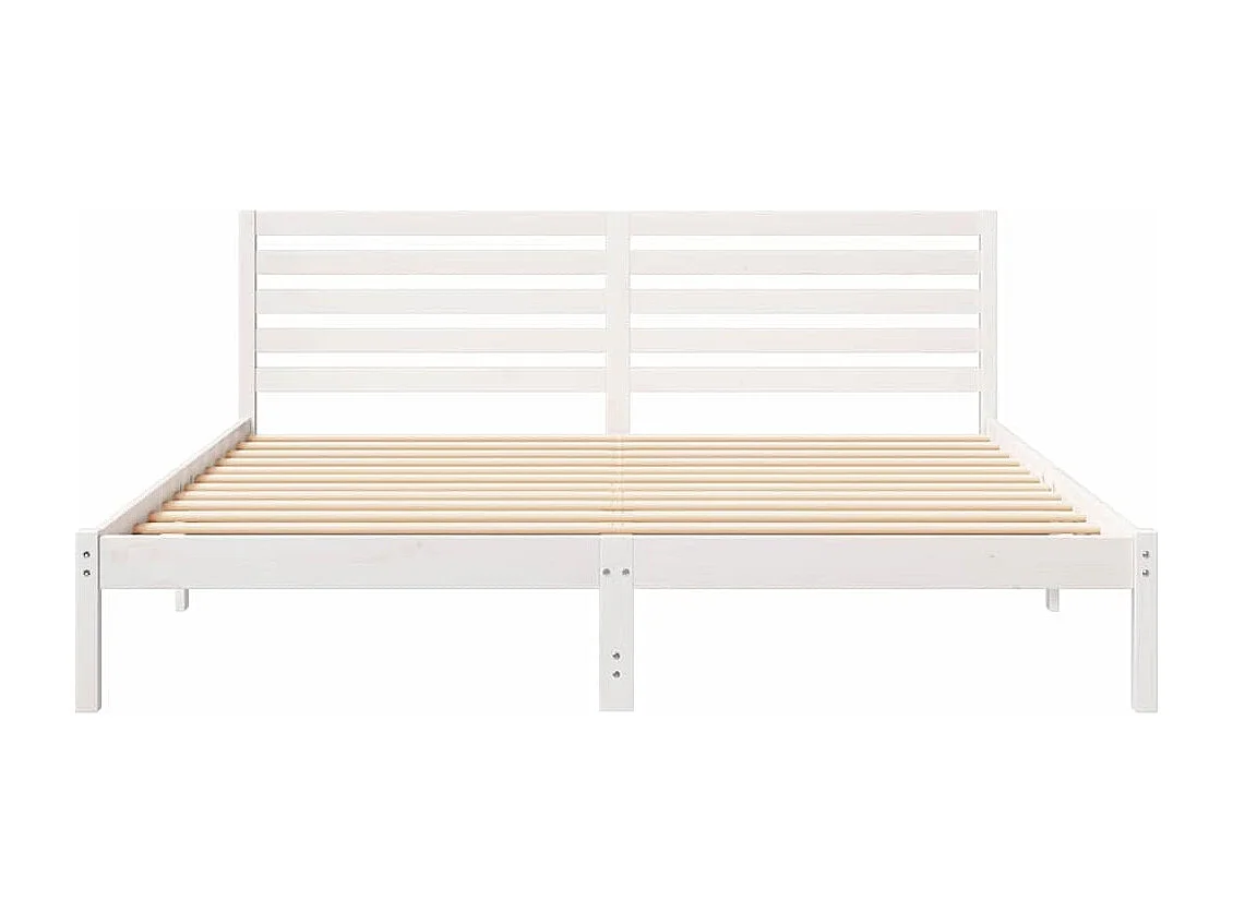 Estrutura da Cama Branco 200 x 200 cm Madeira de pinho maciça