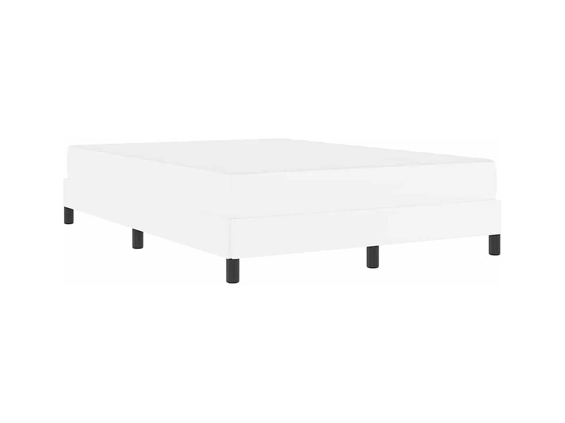 Cadre de lit avec matelas Blanc pur 140 x 200 cm Faux cuir