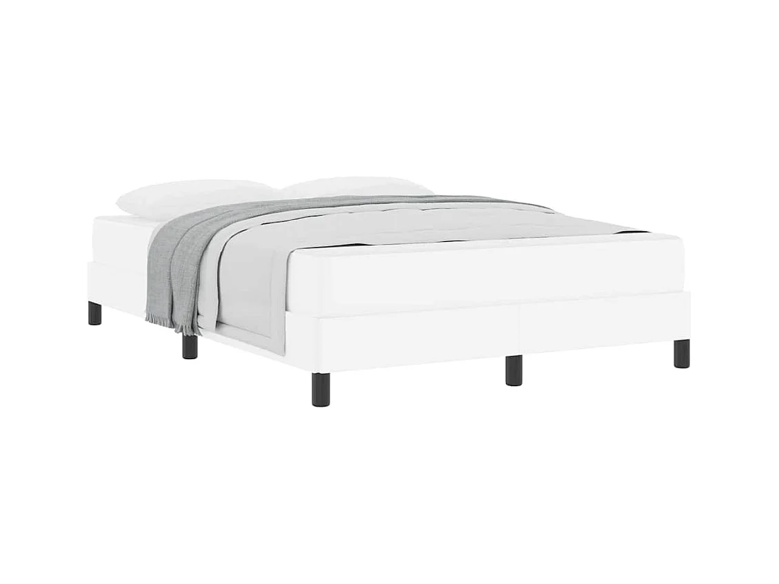 Cadre de lit avec matelas Blanc pur 140 x 200 cm Faux cuir