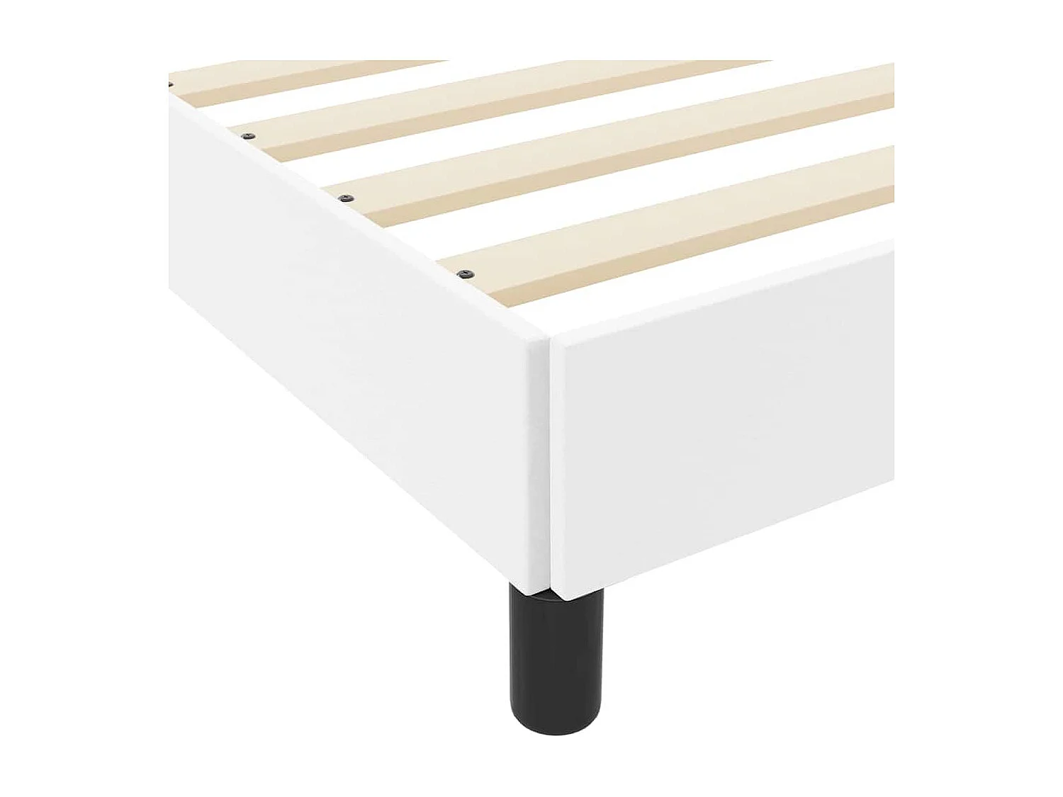 Cadre de lit avec matelas Blanc pur 140 x 200 cm Faux cuir
