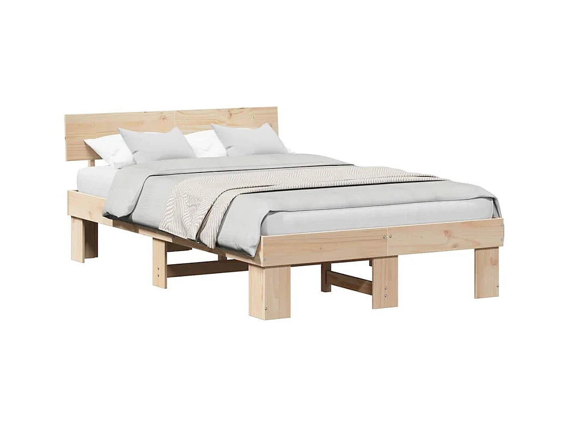 Estrutura da Cama Castanho 120 x 200 cm Madeira de pinho maciça
