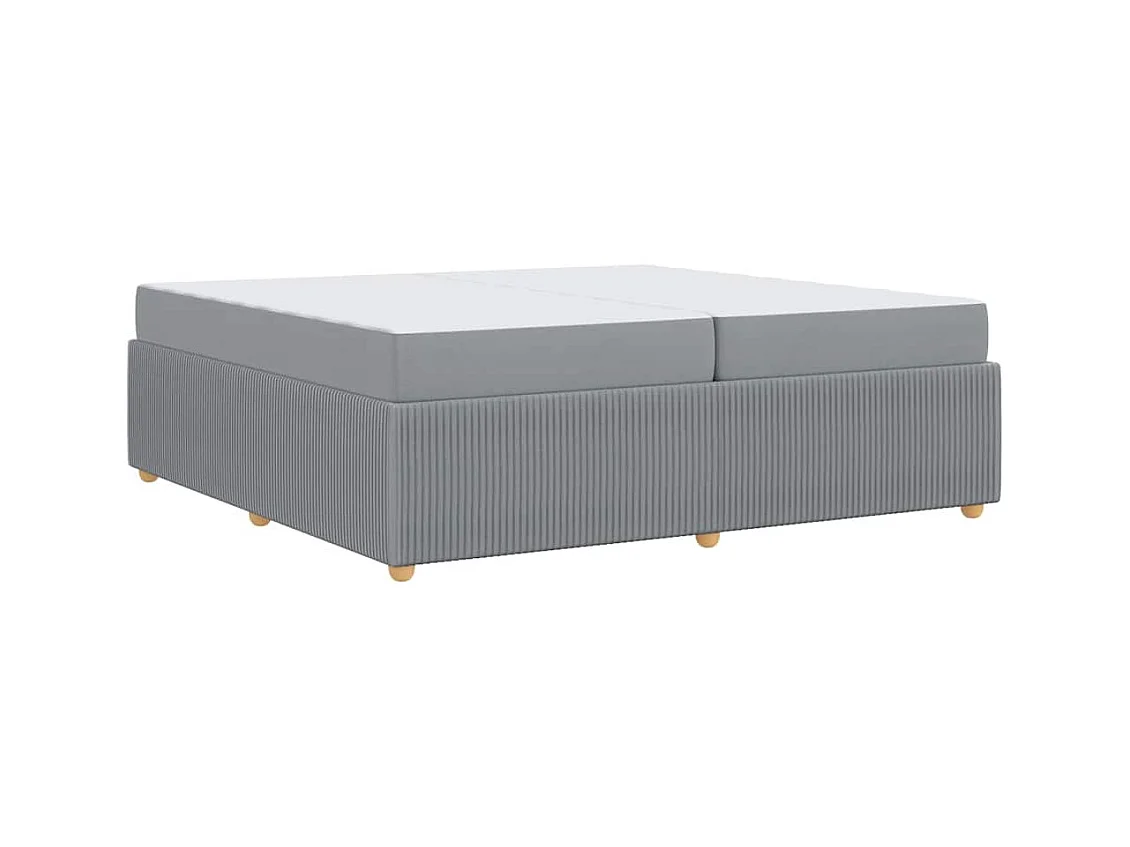 Cadre de lit avec matelas Gris clair 200 x 200 cm tissu