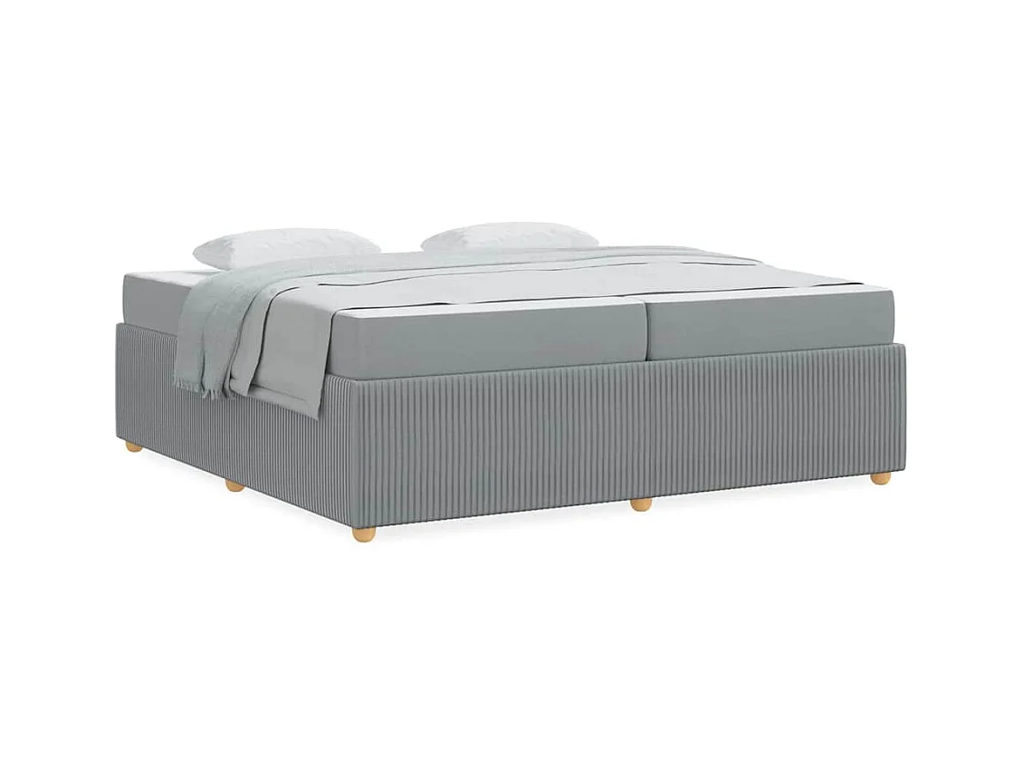 Cadre de lit avec matelas Gris clair 200 x 200 cm tissu