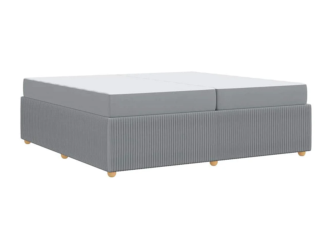 Cadre de lit avec matelas Gris clair 200 x 200 cm tissu
