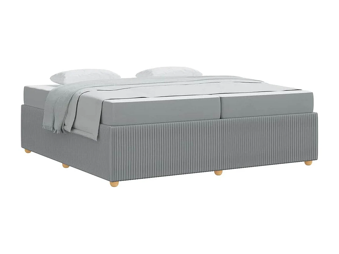 Cadre de lit avec matelas Gris clair 200 x 200 cm tissu