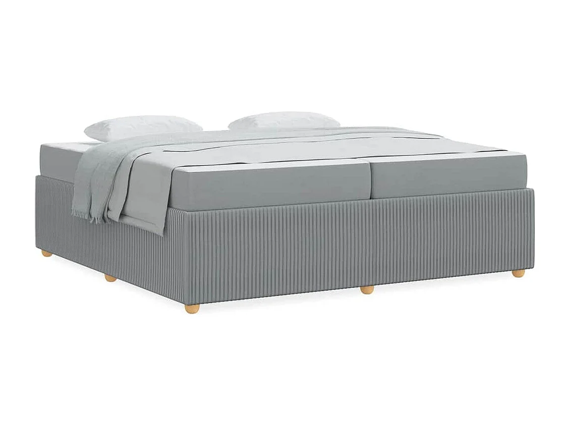 Cadre de lit avec matelas Gris clair 200 x 200 cm tissu