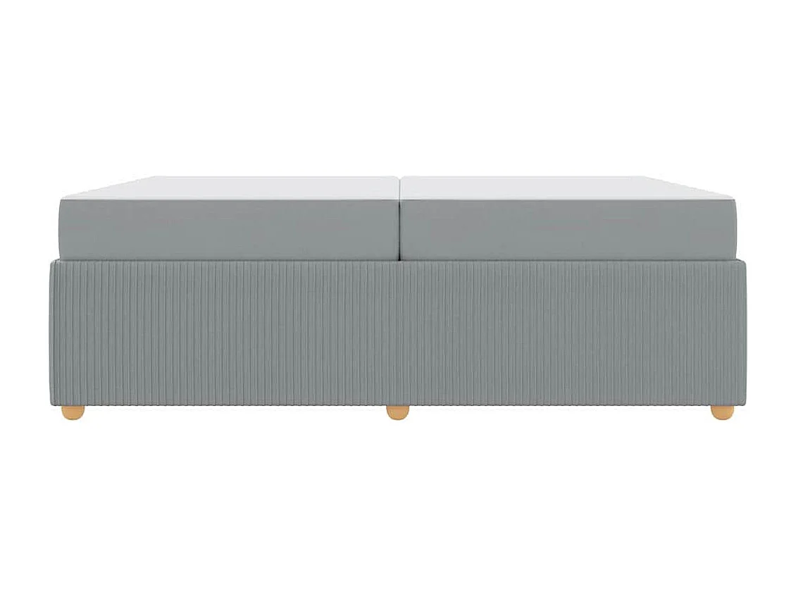 Cadre de lit avec matelas Gris clair 200 x 200 cm tissu
