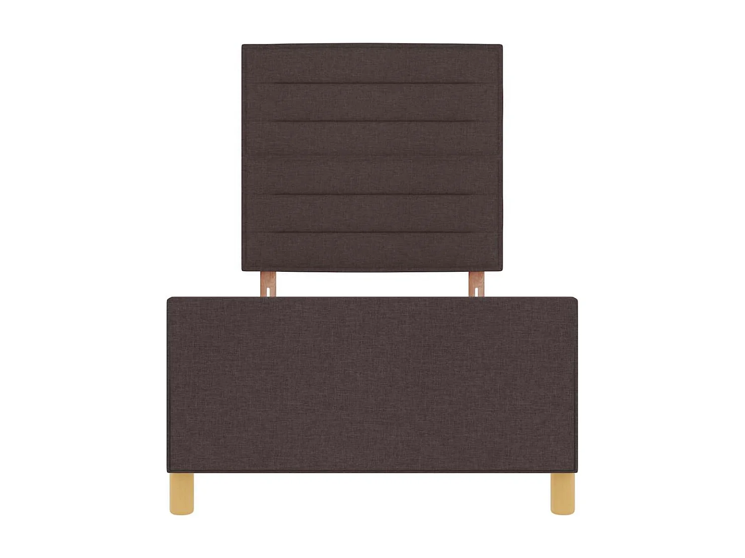 Estructura de cama con cabecera Marrón oscuro 90 x 200 cm tela