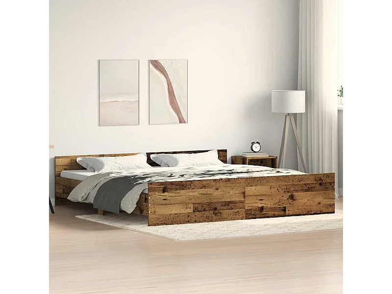 Estructura de cama con cabecera Madera vieja 200 x 200 cm