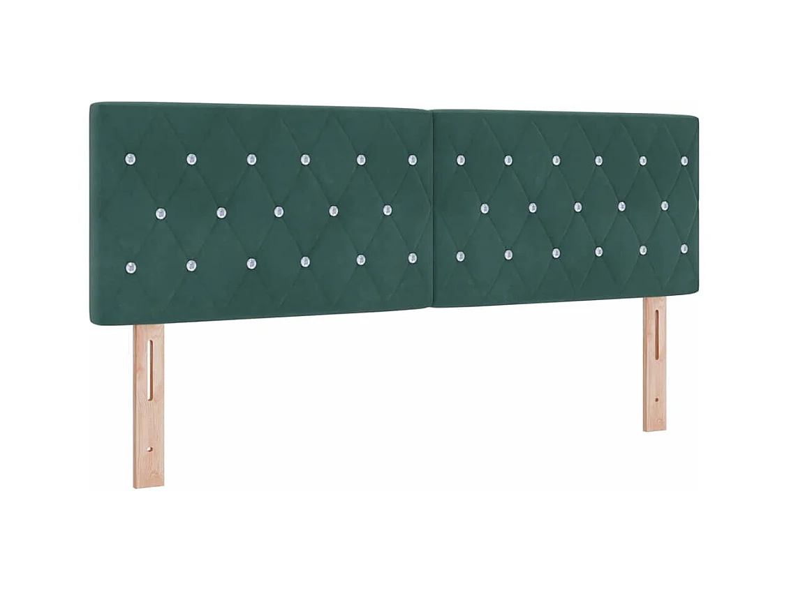 Cama Box com Colchão Preta 100x200 cm Veludo Verde-escuro