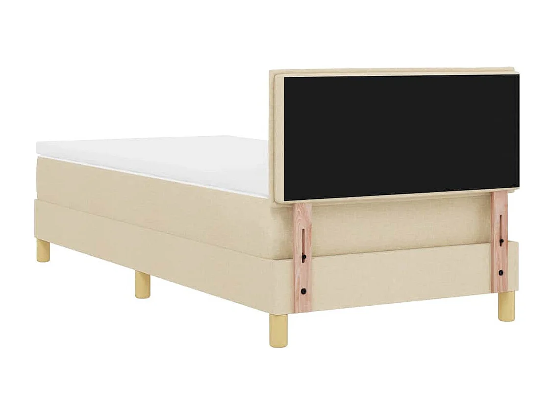 Boxspring bed met matras met hoofdeinde Crème 90 x 190 cm Stof