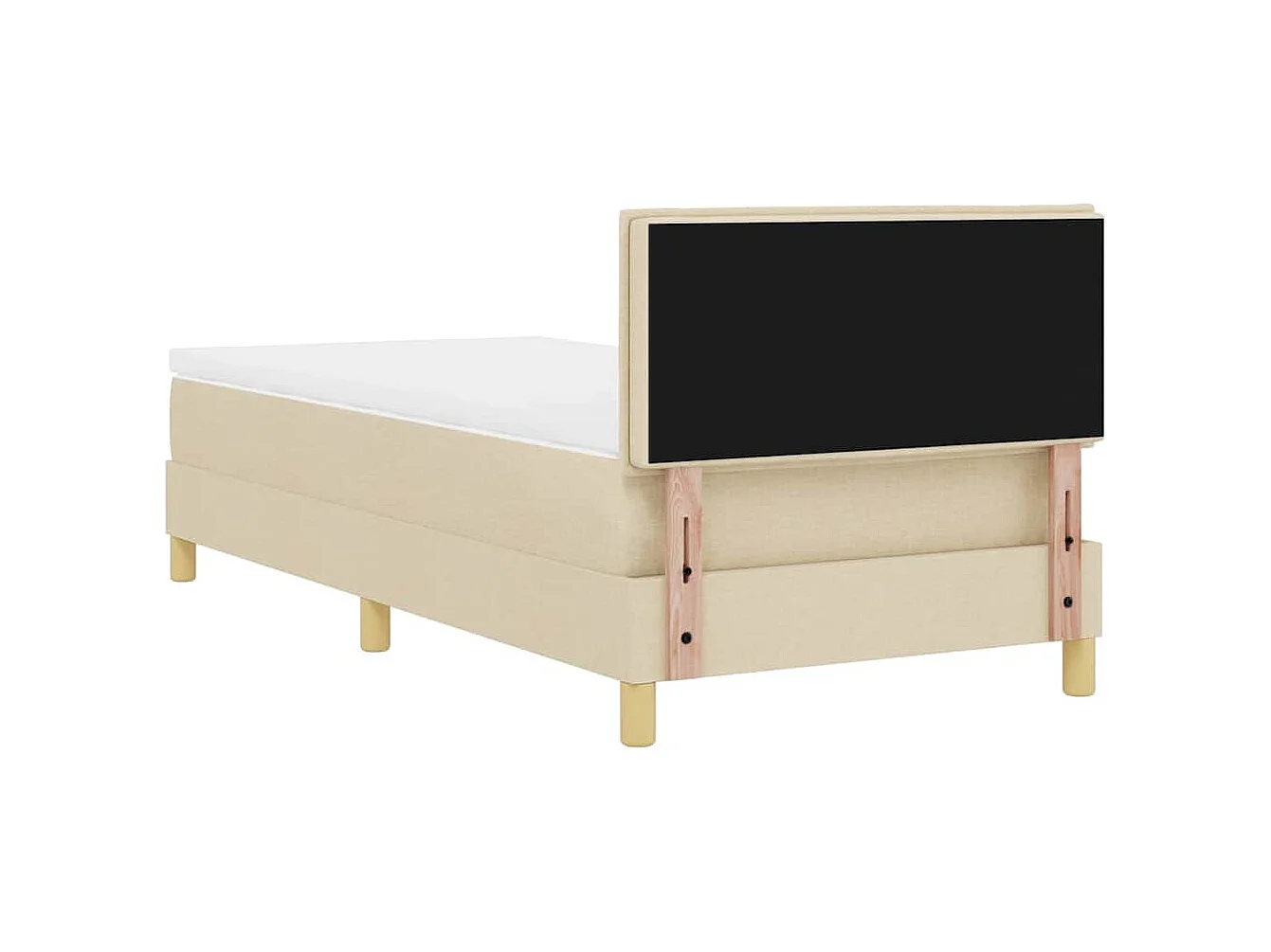 Boxspring bed met matras met hoofdeinde Crème 90 x 190 cm Stof