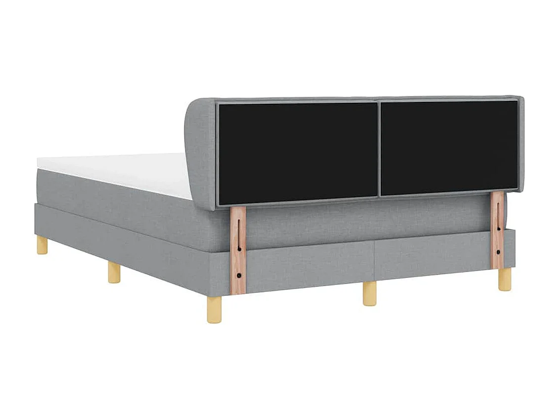 Cama con somier y colchón Crema 90x200 cm Fabric Gris claro