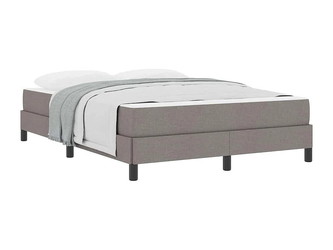 Cadre de lit avec matelas Taupe 160 x 200 cm tissu