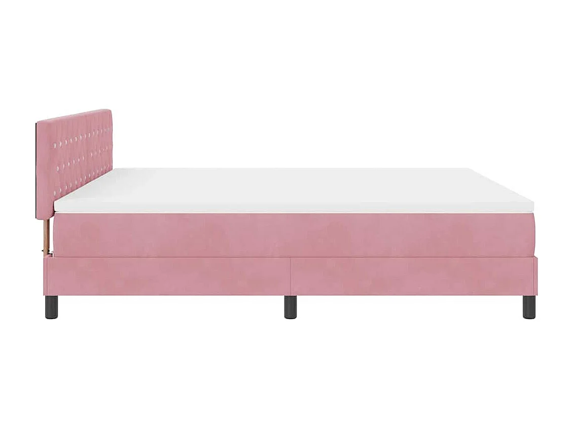 Cama tipo Box Spring con cabecera Rosa 180 x 200 cm Terciopelo