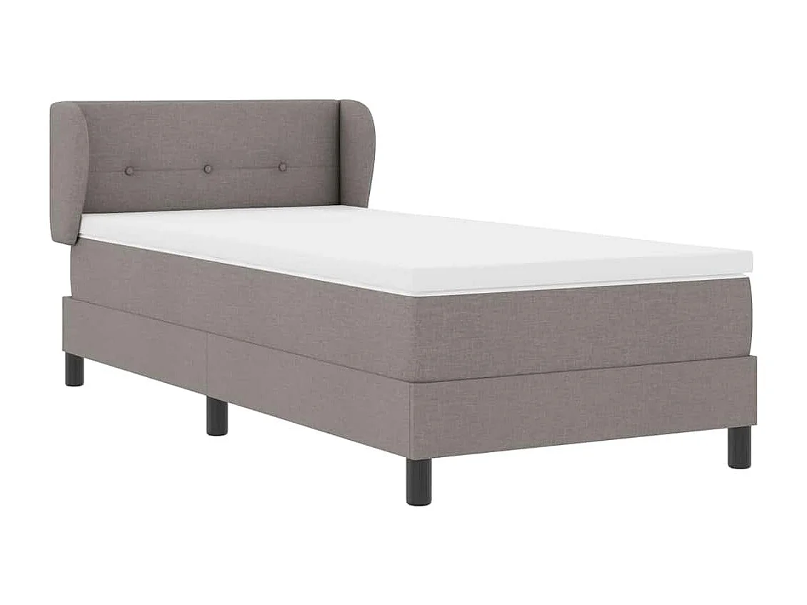 Cadre de lit avec matelas avec matelas Taupe 80 x 200 cm tissu