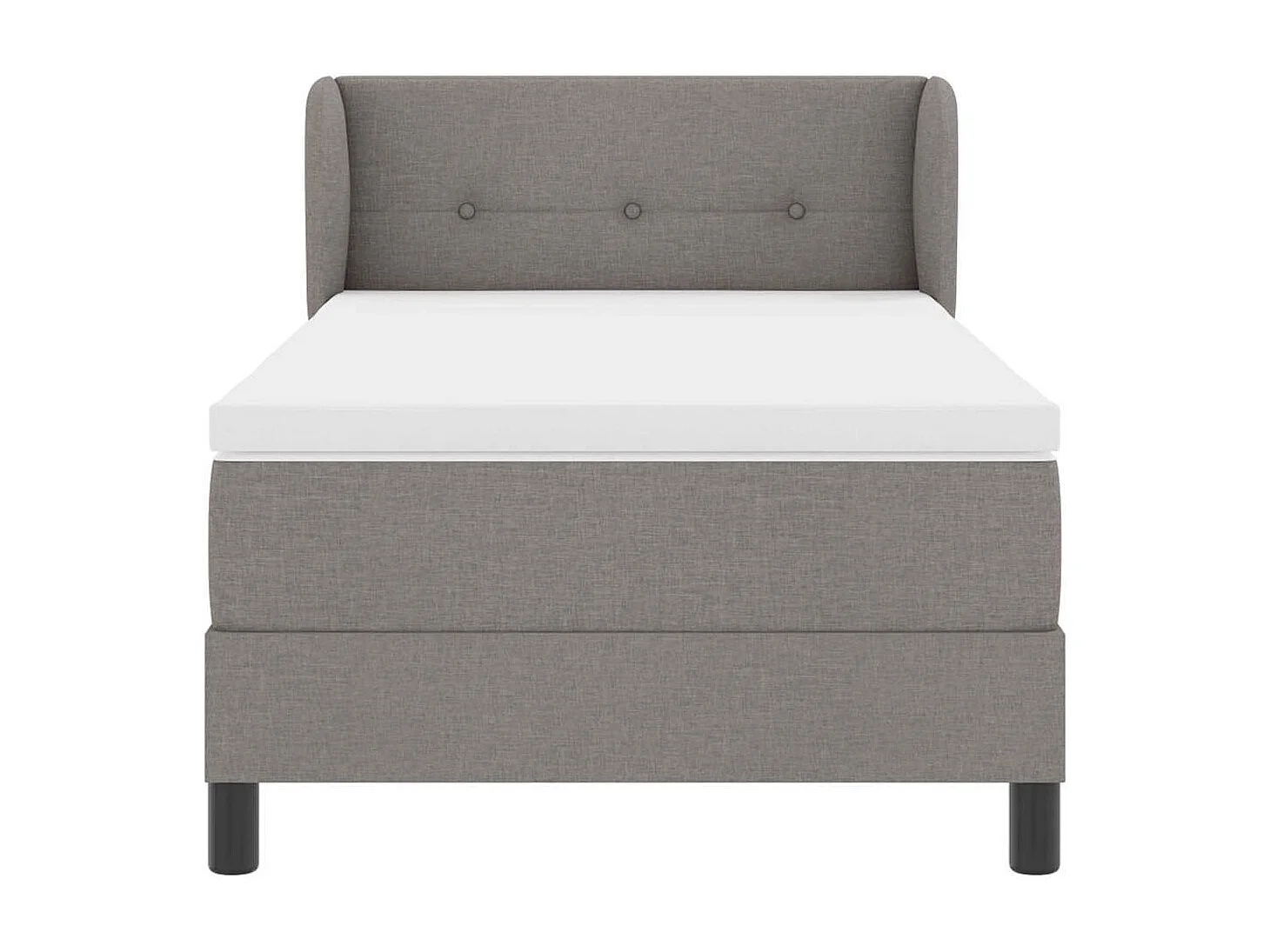 Cama box spring con colchón con colchón Taupé 80 x 200 cm tela