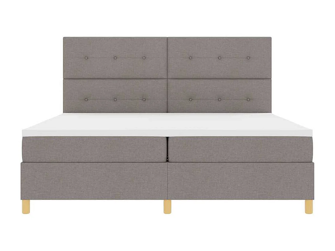 Cama tipo Box Spring con colchón Taupé 200 x 200 cm tela