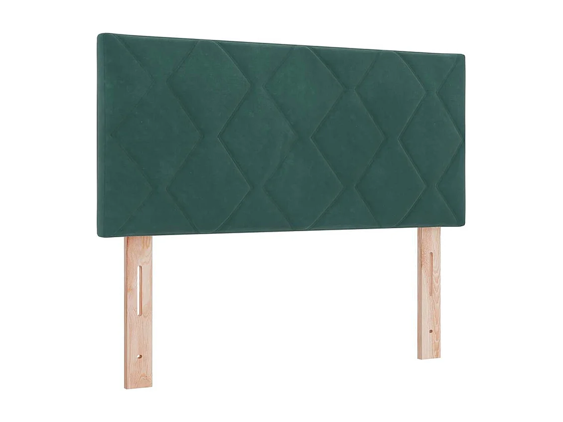 Cadre de lit avec matelas Vert foncé 100 x 200 cm Velours