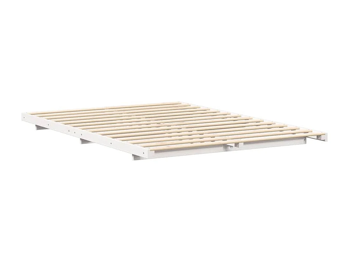 Estructura de cama Blanco 140 x 210 cm Madera maciza de pino