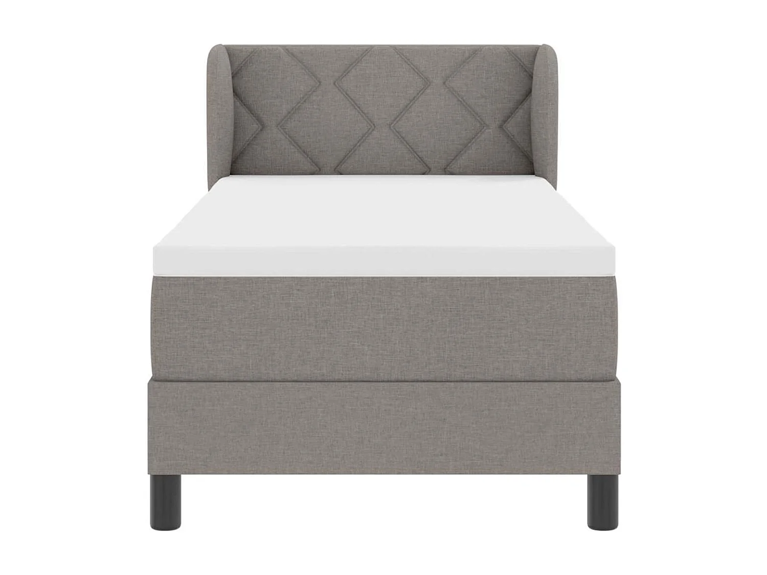 Cadre de lit avec matelas avec matelas Taupe 80 x 200 cm tissu